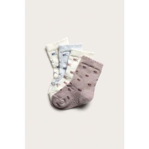 Baby white floral socks 4-Pack