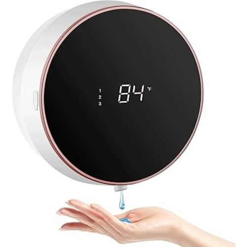 Monstake Automatic Soap Dispenser Touchless Auto Hands Free Liquid Wall Mount Dish Soap Dispenser Electric Plastic Modern Smart Rechargeable Hand Lotion Soap Dispenser for Bathroom Kitchen White