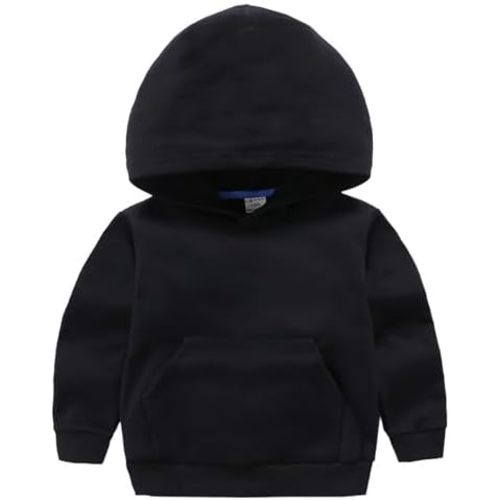 Baby Kids Boy Girl Solid Casual Pocket Hoodie Sweatershirt Long Sleeve Pullover Tops 1-6T