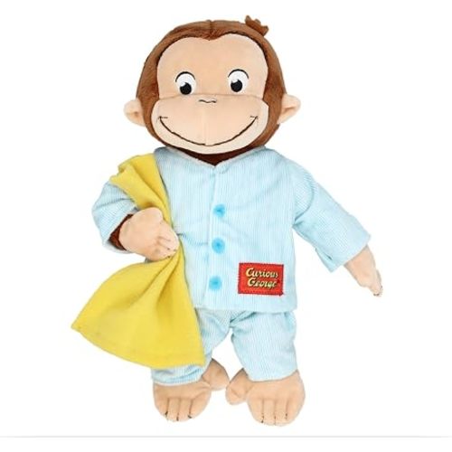 Kids Preferred Curious George in Pajamas Monkey Stuffed Animal Plush Toys Soft Cute Cuddle Plushie Gifts for Baby and Toddler Boys and Girls - 12" Stuffed Animal