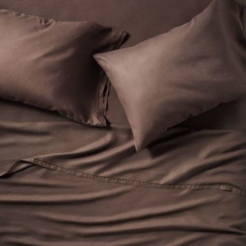 Queen 100% Linen Sheet Set Dark Fig - Casaluna™