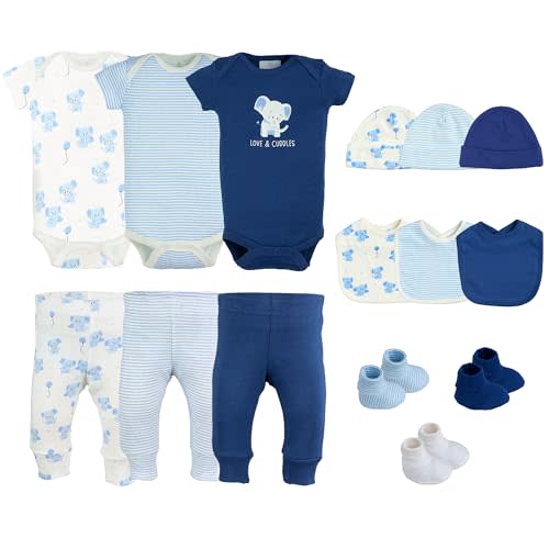 Little Peaches Baby Boy Clothes & Accessories Set – Newborn Essentials Gift – Fits 6 to 9 Months