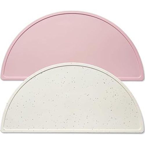 Silicone Placemats for Babies, Toddlers & Kids, BPA-Free Non-Slip Baby Table Mat Food Mats, 2 Pack