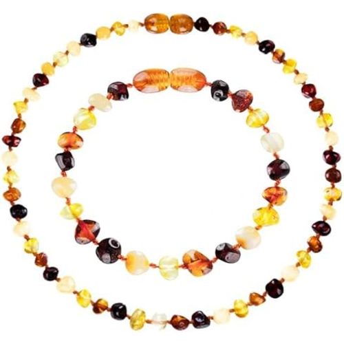 Baltic Amber Necklace and Bracelet - Natural Amber from Baltic Region (13in. and 5.5in.)
