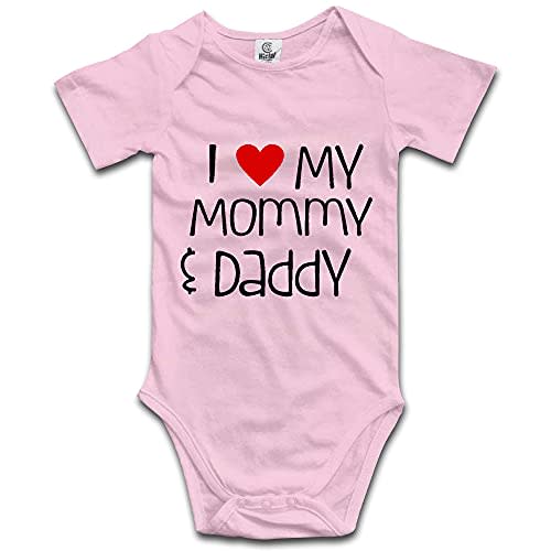 DOQOSESHY I Love My Mommy and Daddy Infant Toddler Climbing Bodysuit 0-24 Months Romper Jumpsuit, Long Sleeve-white