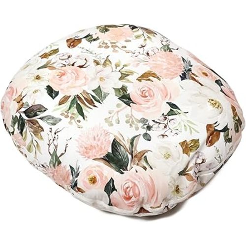 EFELIM Nest Sleeper Pillow with 100% Cotton Cover, Portable Lounger Pillow with Handle Lightweight Lounger Floor Seat Cushion for Home Travel (Rose,23.6 * 21.6'' (Cover+Liner))