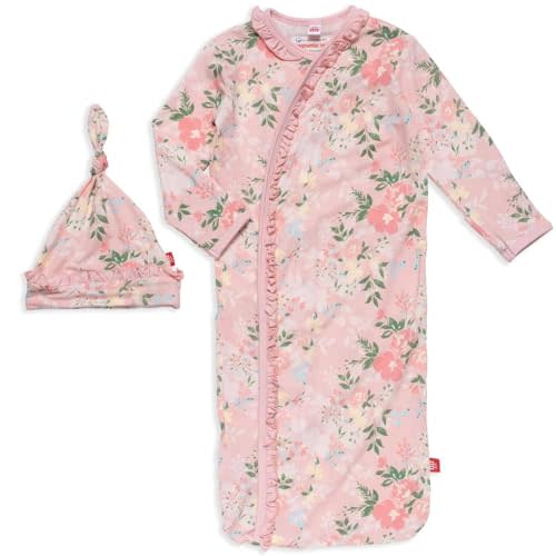 Magnetic Me Modal Newborn Sleeper Gown & Hat Set | Silky Soft Modal Fabric Sleep Sack