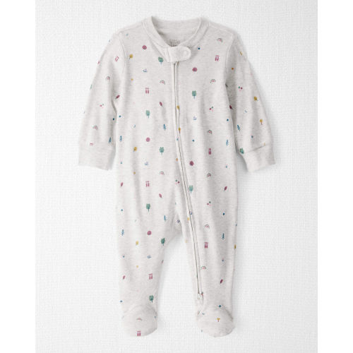 Baby Girl Organic Cotton Sleep & Play Pajamas in Nature Icon Print - Little Planet | Carter's