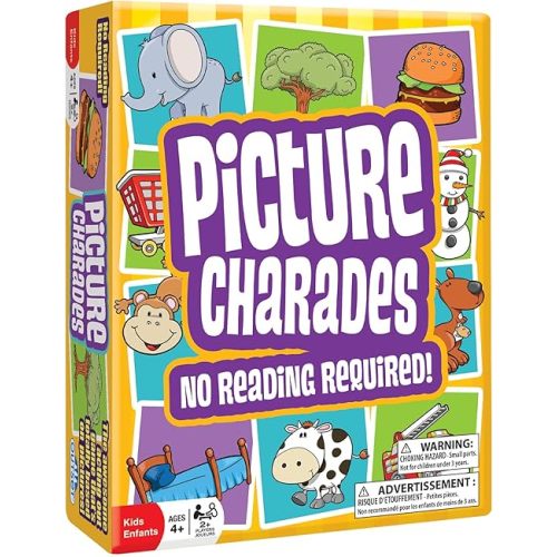 Outset Media Picture Charades for Kids - No Reading Required! - Contains 4 Deck, 192 Cards Total - Ages 4+