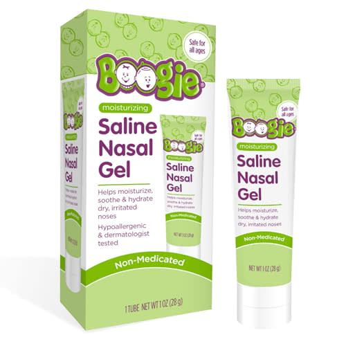 Boogie Moisturizing Saline Nasal Gel for Babies & Kids - Unscented - 1 oz | Fragrance Free - Drug-Free Formula - Made with Aloe and Natural Saline - Soothes and Hydrates Dry or Irritated Noses