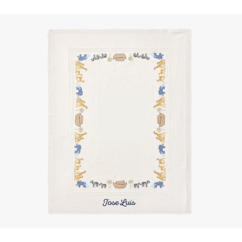 Noah's Ark Pointelle Baby Blanket