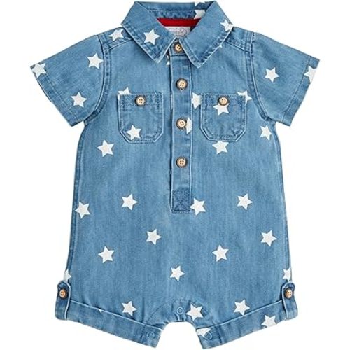Mud Pie Baby Boys' Mud Pie Children's Denim Star Shortall