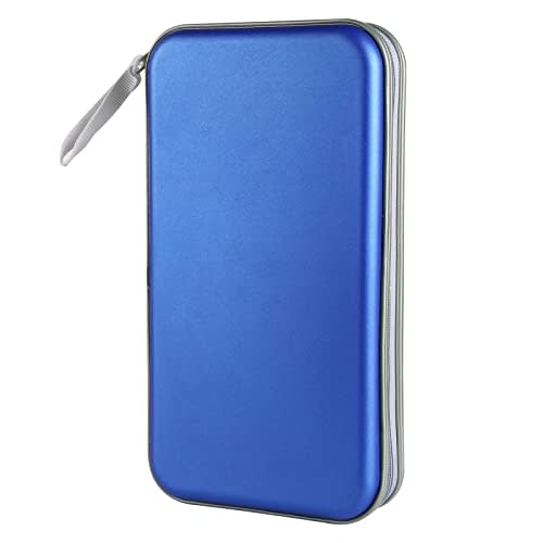 Siveit CD DVD Cases 96 Capacity Disc Storage Binder for Car(Blue) | Hard Plastic CD DVD Disc Cases Storage Binder Wallet for Car Home Office Travel