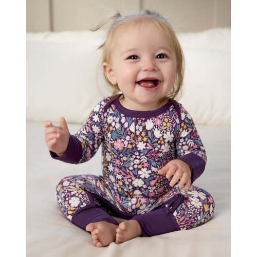 Midnight Petals Crescent Zippy | Little Sleepies