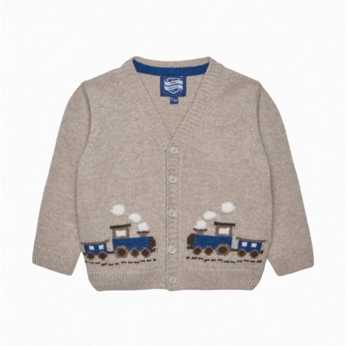 Oatmeal Baby Train Cardigan