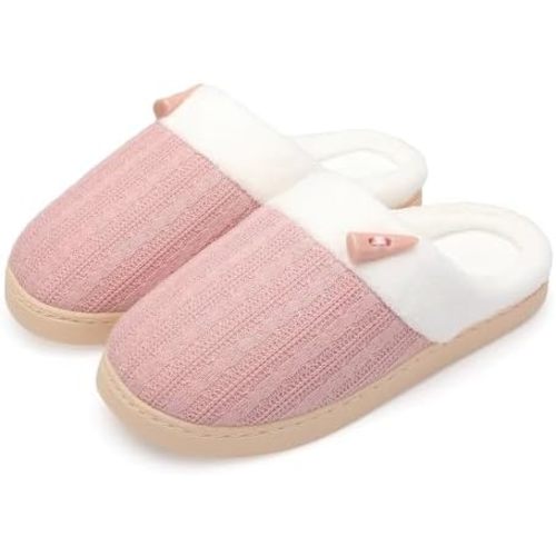 NineCiFun Women's Slippers Scuff Comfy Lightweight House Shoes Slip on Memory Foam Bedroom Slippers Indoor Outdoor Home Shoes with Soft Terry Lining