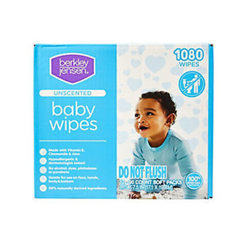Berkley Jensen Unscented Baby Wipes, 1080 ct.