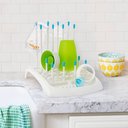 Munchkin Fold Cup and Bottle Drying Rack - White: Freestanding Plastic, Countertop Kitchen Rack