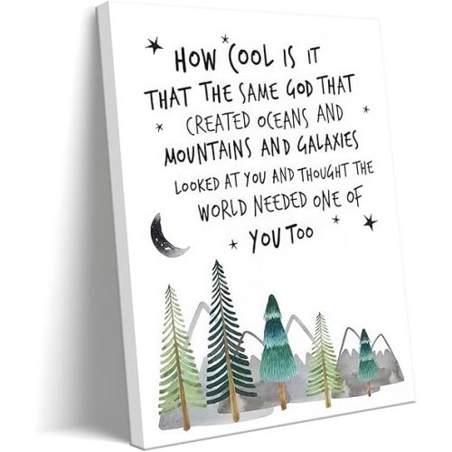 Dytila Christian Nursery Wall Art - Mountain Pictures Baby Boy Nursery Decor, Inspirational Religious Decor, Toddler Boy Room Decor, Faith Paintings, Christening Gifts for Boys 12x16 Inch