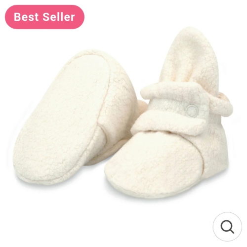 Zutano Cozie Fleece Stay-On Baby Bootie Slipper - Cream