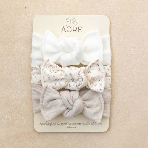 Baby Girl Headwrap Bow Bundle  • Lilou • Handmade Hair Accessory