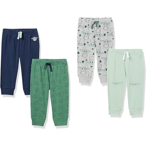 Amazon Essentials Disney | Marvel | Star Wars Baby Boys' Pants, Pack of 4