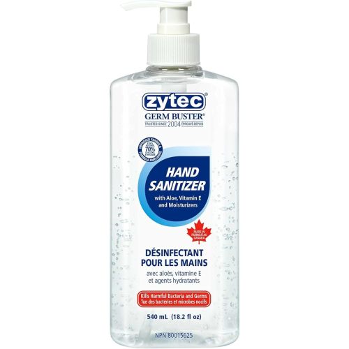 zytec Germ Buster Hand Sanitizer with Aloe (Clear Gel), 540ml