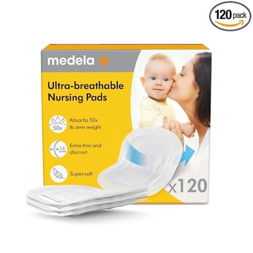 Medela Ultra-Thin Nursing Pads, Max Absorbency, 120 ct Individually Wrapped