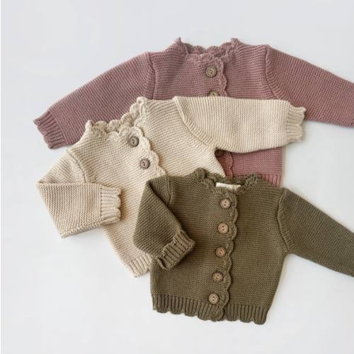 Cotton Knitted baby kids | Sophia Cardigan – Olive and Cradle