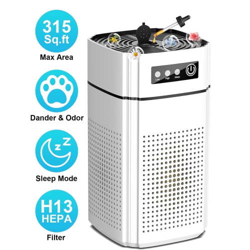 AIRFIRE Air Purifier, HEPA Air Purifiers for Bedroom, Smoke, Dander, Aroma, 315 Sq.ft, White