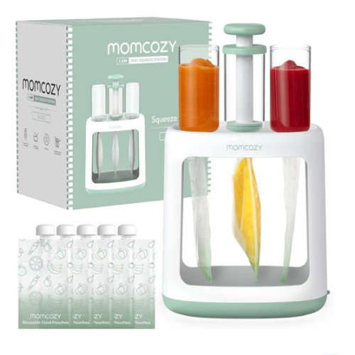 Amazon.com: Momcozy Squeeze Station, Baby Food Maker, Pouch Filler for Baby Puree | Pouch Filler for Homemade Baby Puree, BPA-Free, Dishwasher Safe, with Reusable Baby Food Pouches for Toddlers