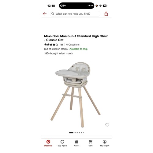 Maxi Cosi Moa 8 in 1 High Chair