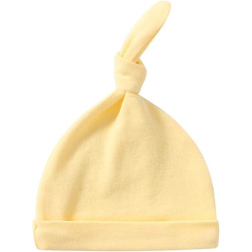 Wxllzlife Newborn Hat Soft Newborn Hats for Girls and Boys Set Cute Baby Girl Caps 0-6 Months Yellow