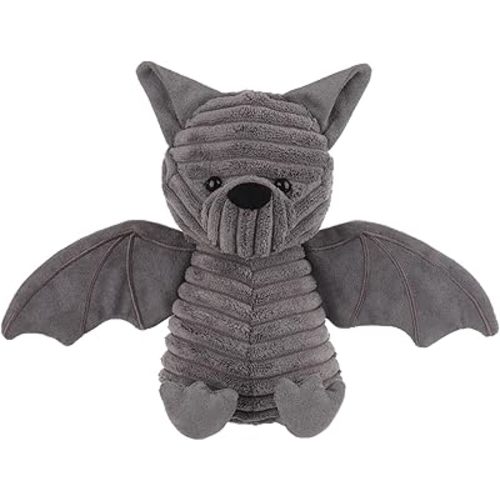 Apricot Lamb Halloween Corduroy Bat Plush Stuffed Animals for Kids, Soft Cute Plush Toys for Baby Girl and Boy, Fluffy Corduroy Bat Grey 7.9 Inches