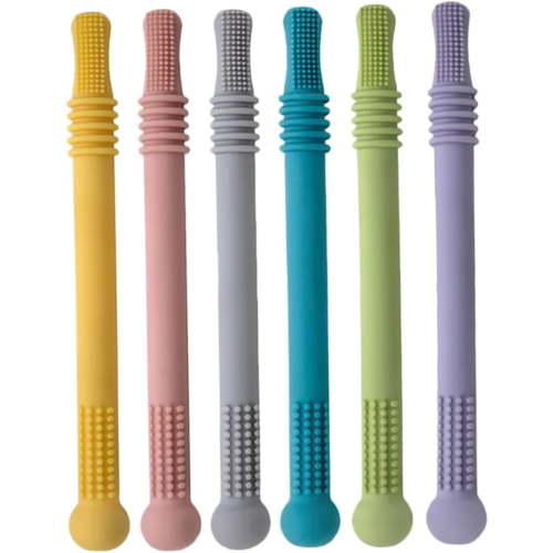 6pcs Teething Straws Silicone Molar Tubes XTeething Sticks for Bath Play - Walmart.ca