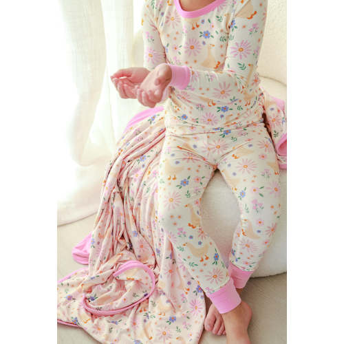 Two-Piece Bamboo Pajamas in Loosey Goose | Caden Lane