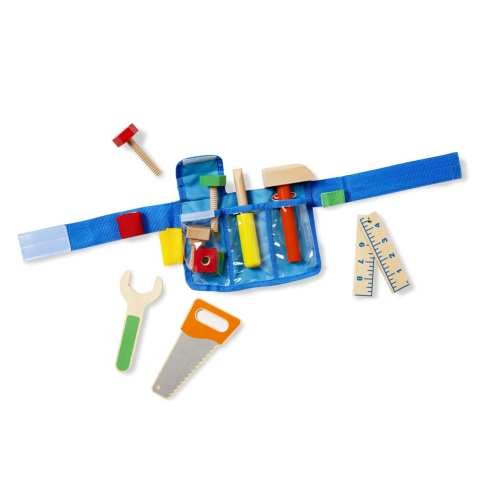 Deluxe Wooden Tool Belt Set - 5 Tool Set | Melissa & Doug