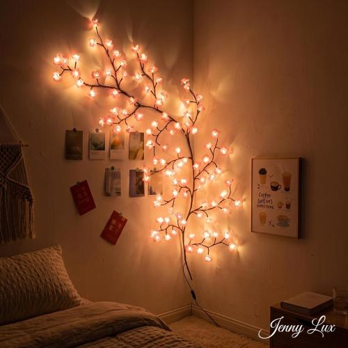 Cherry Blossom Tree Branch Lights | Willow Vine Pink LED | Celestial Room Decor