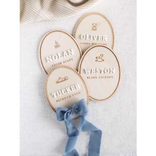 Personalized Baby Name Announcement Sign: Boy or Girl Wooden Birth Stat Plaque