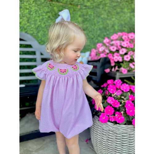 Smocked Watermelon Bubble Romper, Summer Bubble, Baby Girl, Baby Gift, Heirloom 810 *B