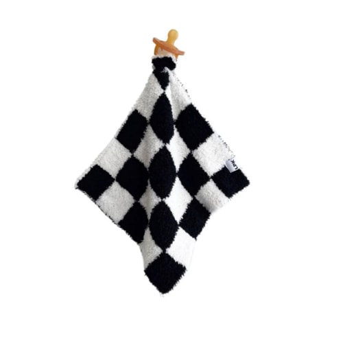 Checkered Plush Lovey | Black