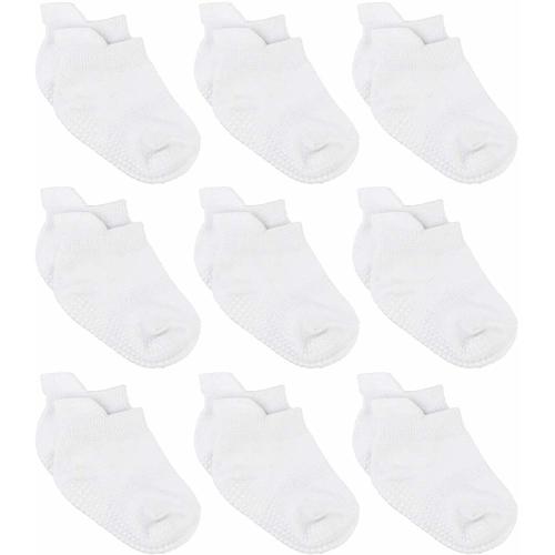 Zaples Baby Non Slip Grip Ankle Socks with Non Skid Soles for Infants Toddlers Kids Boys Girls