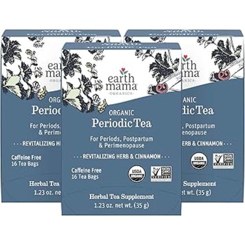 Earth Mama Organic Periodic Tea | Herbal Tea to Support Hormone Balance, Reproductive and Menstrual Cycle Health | 48 Teabags | Caffeine Free & Non-GMO