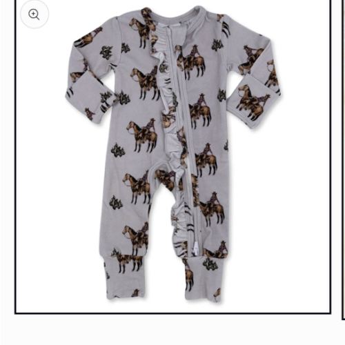 Cowgirls & Cactus -Ruffled- Folding Feet Jammies – Cowkid Clothing Company