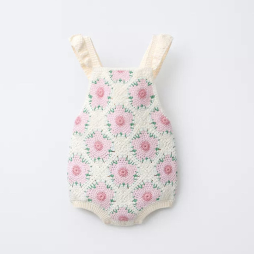 CROCHETED FLOWER ROMPER - Ecru | ZARA United States