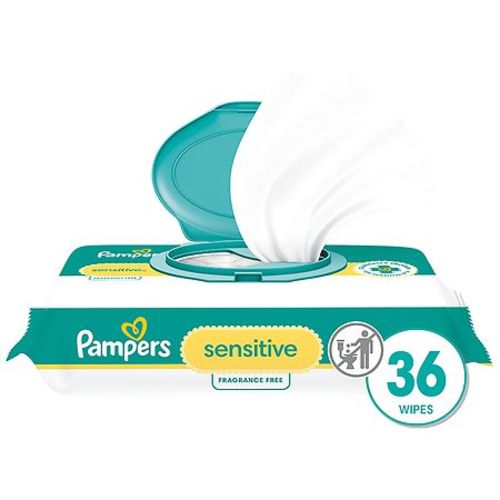 Pampers Sensitive Baby Wipes, Clinically Proven, Water Based, Hypoallergenic Unscented