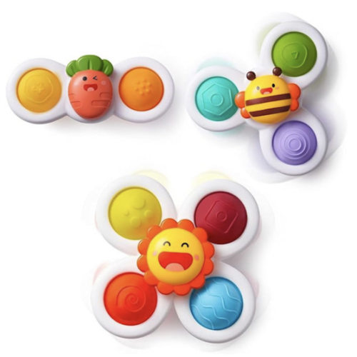 LiKee  Strong Suction Cup Fidget Rotating Sensory Bath Toys