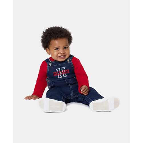 Baby Boys' Denim Overalls and Long-Sleeve Bodysuit, 2-Piece Set