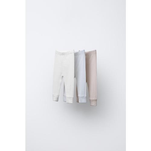 THREE-PACK RIBBED LEGGINGS - Multicolored | ZARA United States