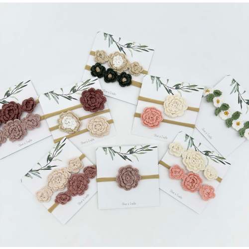 Crochet Flower Headband – Olive and Cradle